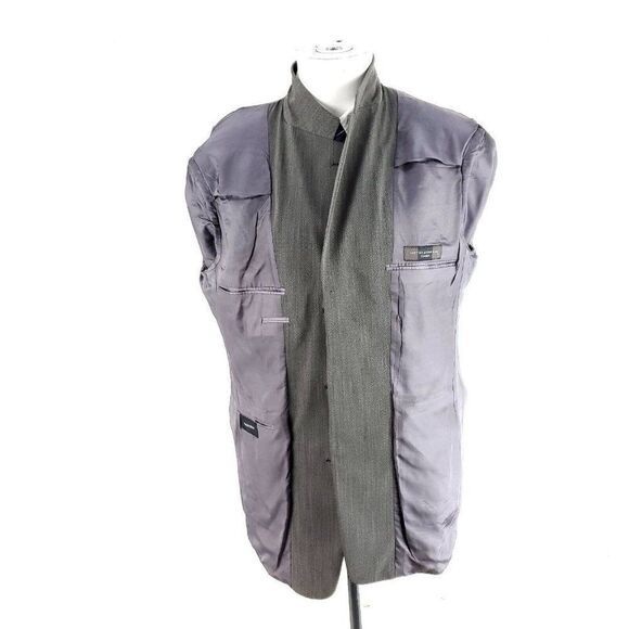 Hart Schaffner Marx Comfort Wool 3 Button Blazer 40R Gray Herringbone Sport Coat - Picture 9 of 10